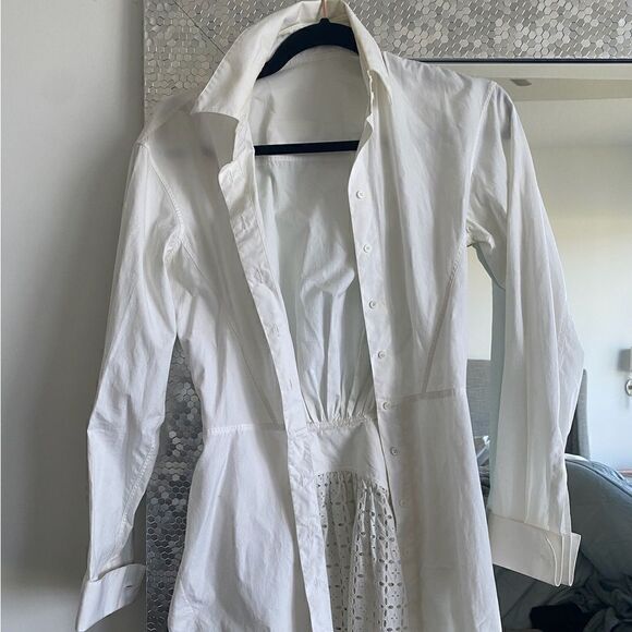 [ALAIA] authentic button down white shirt with eyelet back detail - Picture 1 of 6